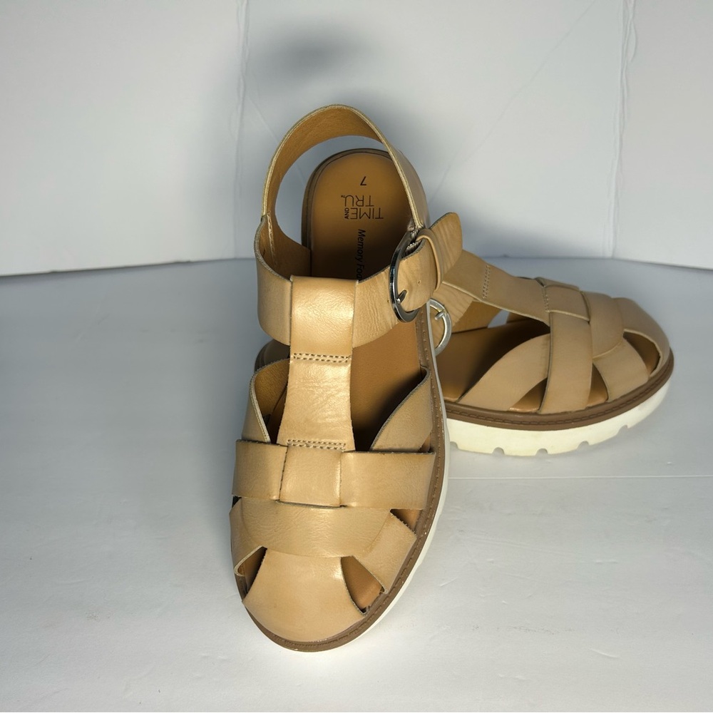 Time and Tru Beige Strappy Sandals